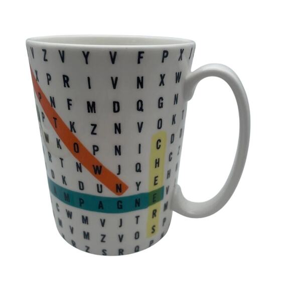 Kate Spade for Lenox Say The Word Mug Word Search Pattern 12 oz Coffee Tea Mug - Picture 3 of 10